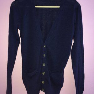 Bluenotes Navy Blue Thin Knit Cardigan